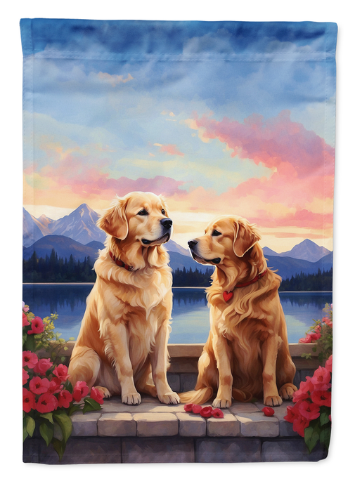 Golden Retriever Two Hearts Garden Flag Caroline's Treasures