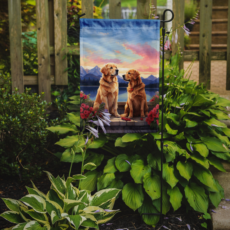 Golden Retriever Two Hearts Garden Flag Caroline's Treasures