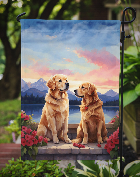 Golden Retriever Two Hearts Garden Flag Caroline's Treasures