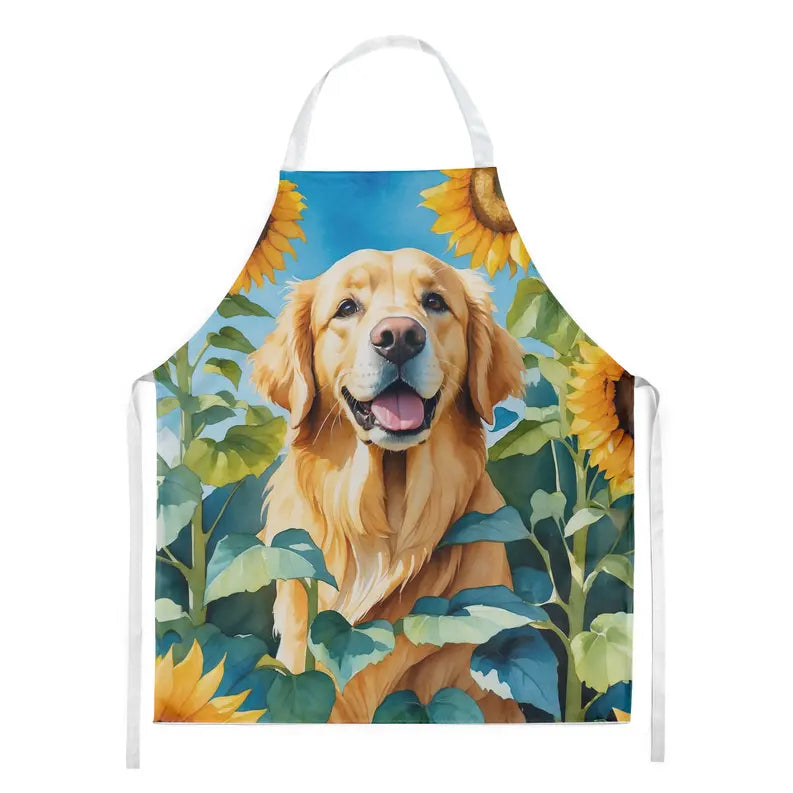 Golden Retriever in Sunflowers Apron Caroline's Treasures