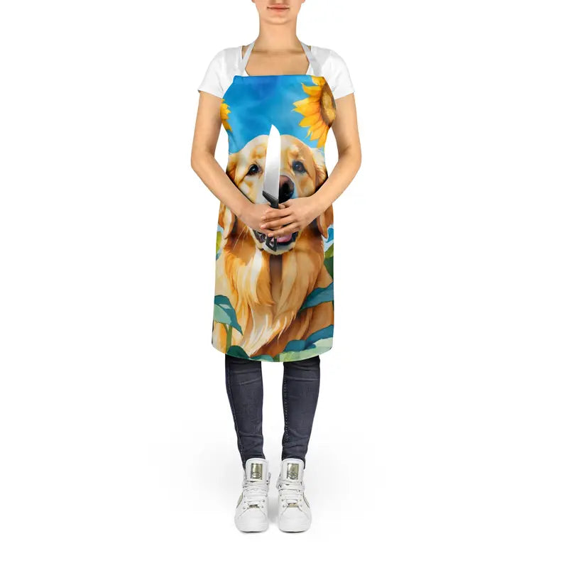 Golden Retriever in Sunflowers Apron Caroline's Treasures