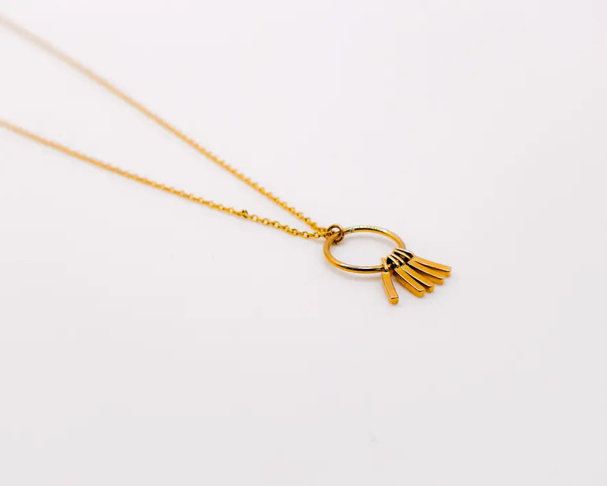 Golden Wind Chimes Pendant Necklace Maskup Corporation