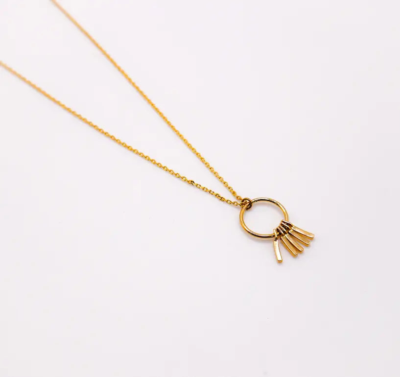 Golden Wind Chimes Pendant Necklace Maskup Corporation