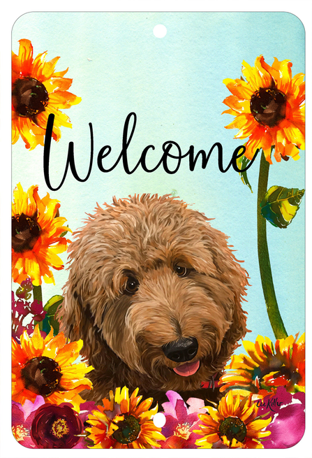 Goldendoodle Apricot - HHS Welcome Indoor/Outdoor Aluminum Sign Best of Breed