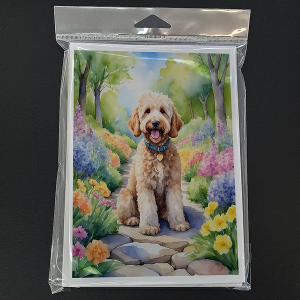 Goldendoodle Spring Path Greeting Cards Pack of 8 Caroline's Treasures