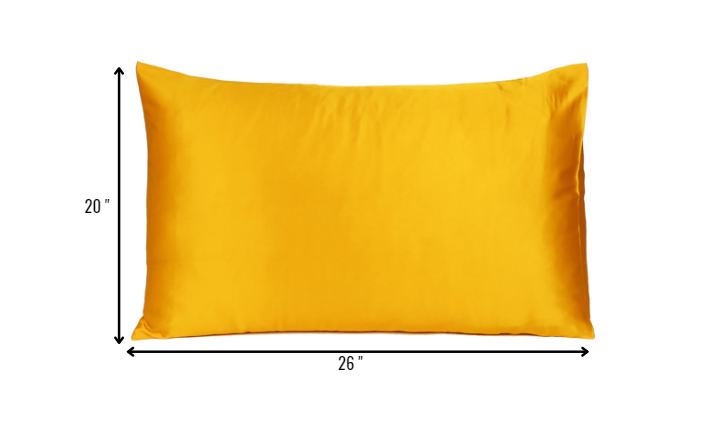 Goldenrod Dreamy Set Of 2 Silky Satin Standard Pillowcases Homeroots Bed & Bath