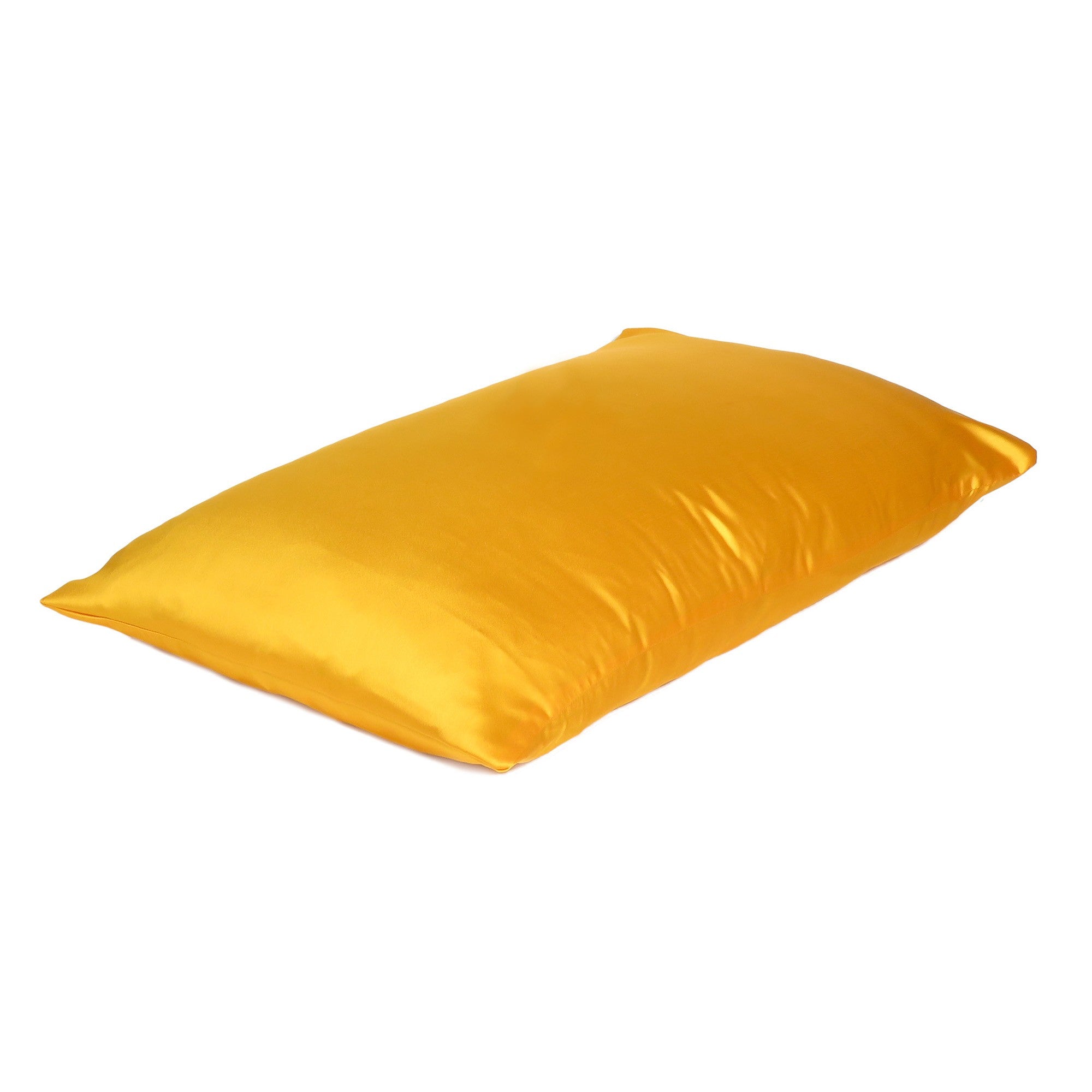 Goldenrod Dreamy Set Of 2 Silky Satin Standard Pillowcases Homeroots Bed & Bath