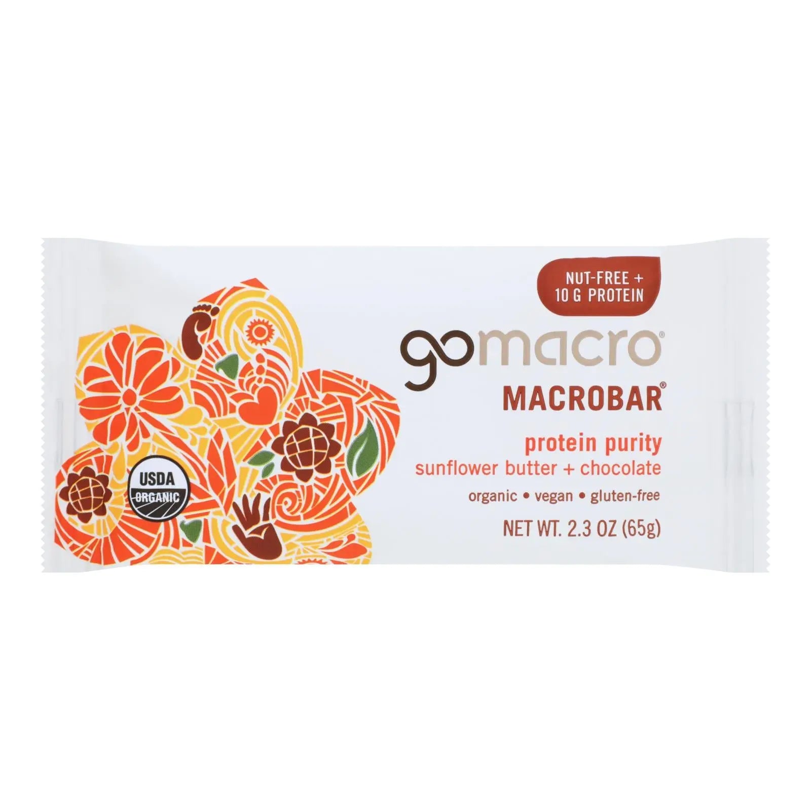 Gomacro Organic Macrobar - Sunflower Butter And Chocolate - 2.3 Oz Bars - Case Of 12 Gomacro