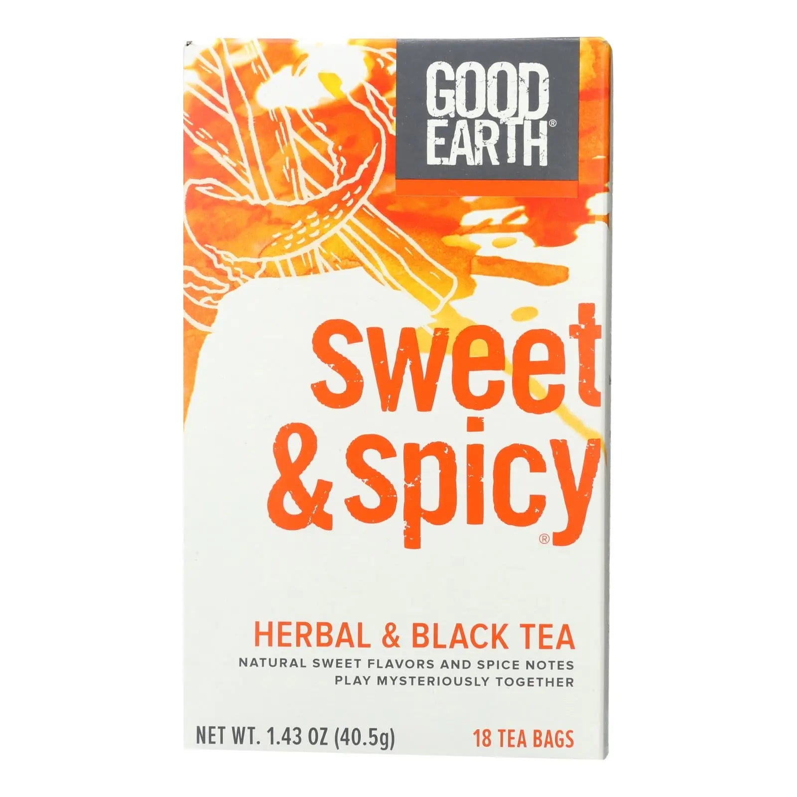 Good Earth Herbal And Black Tea - Sweet And Spicy - Case Of 6 - 18 Count Good Earth