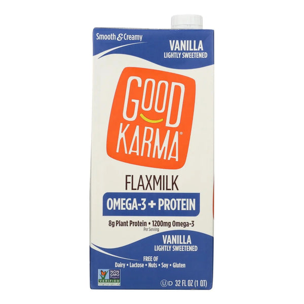 Good Karma Flax Milk - Protein - Vanilla - Case Of 6 - 32 Fl Oz Good Karma