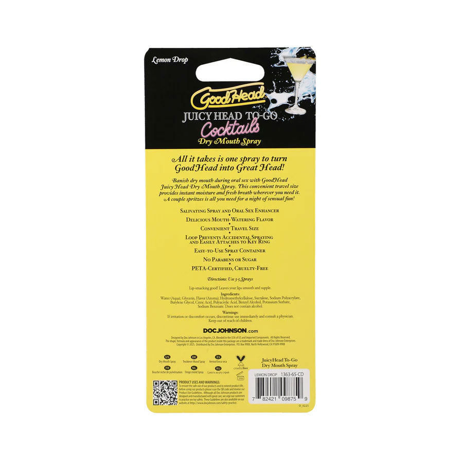 Goodhead Juicy Head Cocktails Dry Mouth Spray to-Go - Lemon Drop Doc Johnson