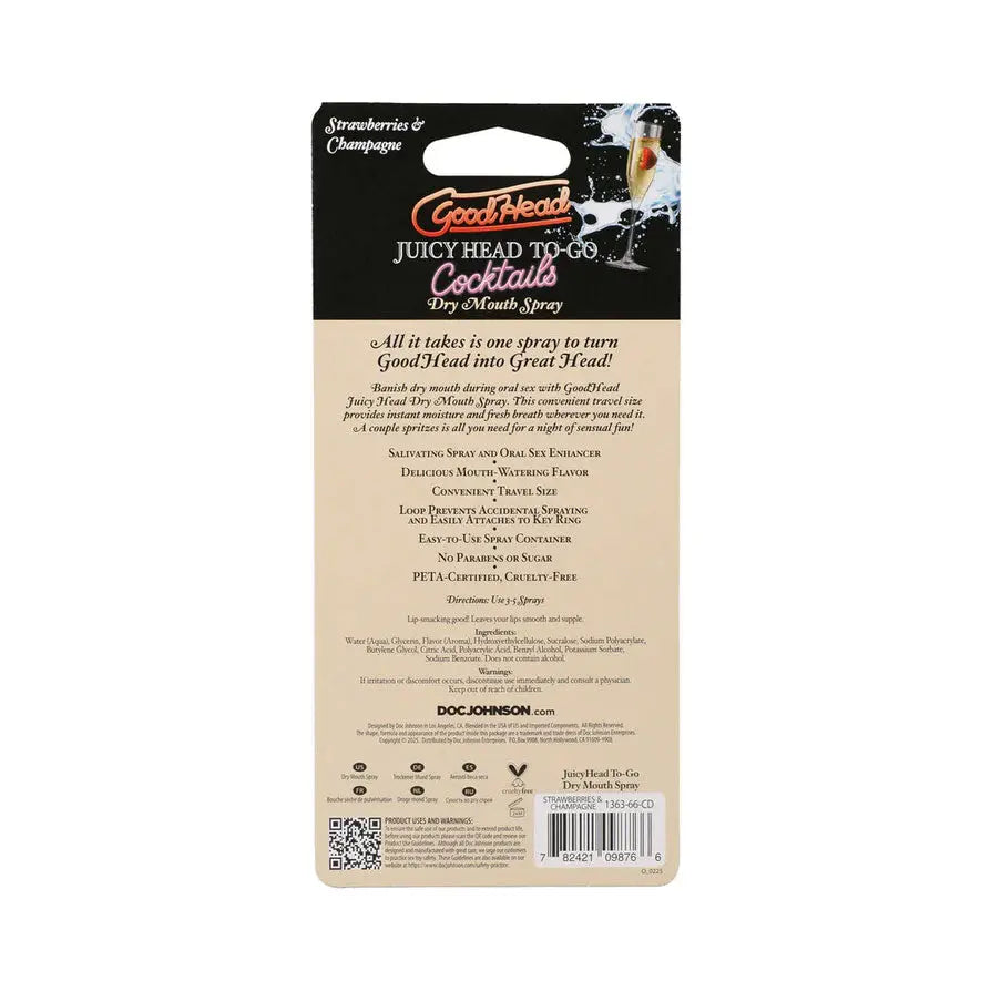 Goodhead Juicy Head Cocktails Dry Mouth Spray to-Go - Strawberries/champagne Doc Johnson