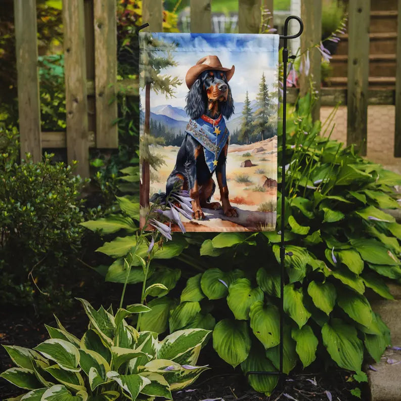 Gordon Setter Cowboy Welcome Garden Flag Caroline's Treasures