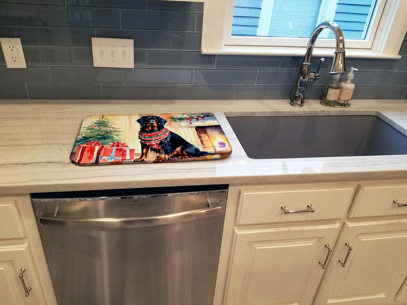 Gordon Setter Cozy Christmas Dish Drying Mat Caroline's Treasures