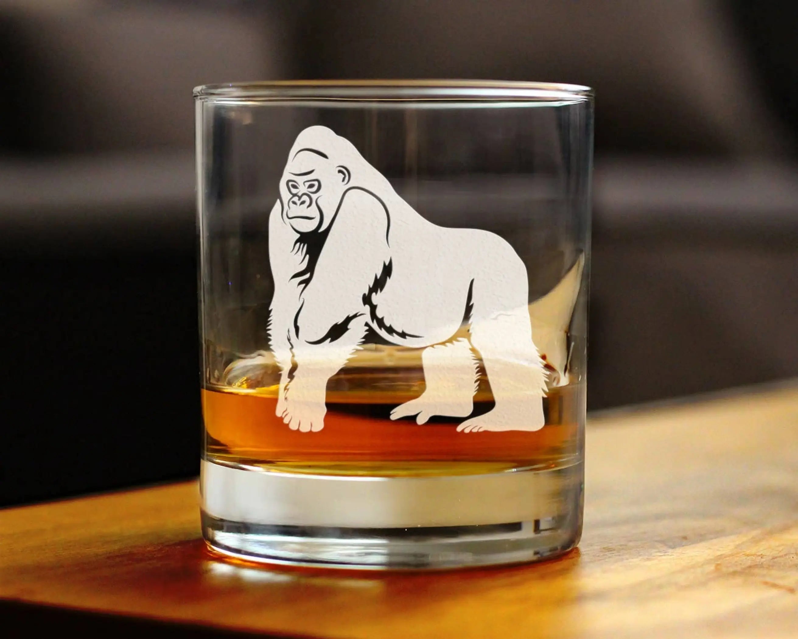 Gorilla Whiskey Rocks Glass - Exotic Animal Gifts and Decor Bevvee