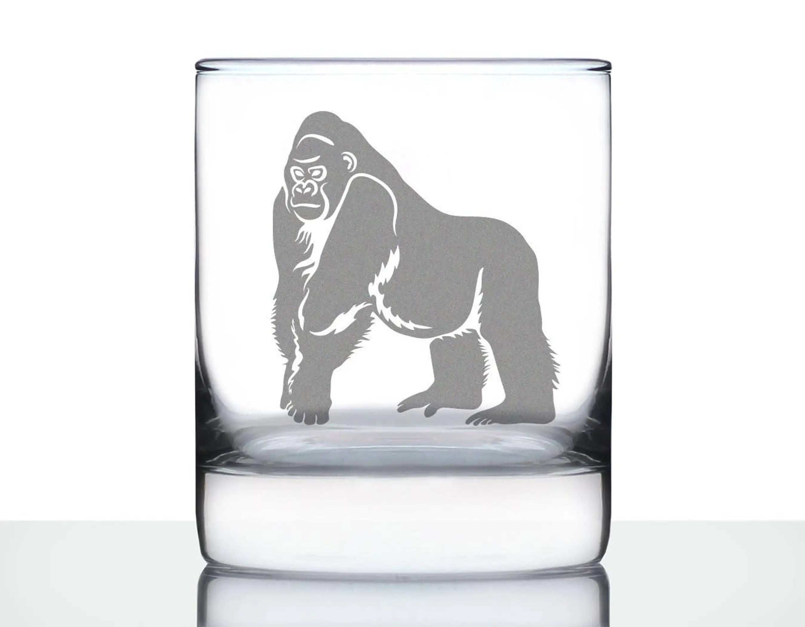 Gorilla Whiskey Rocks Glass - Exotic Animal Gifts and Decor Bevvee