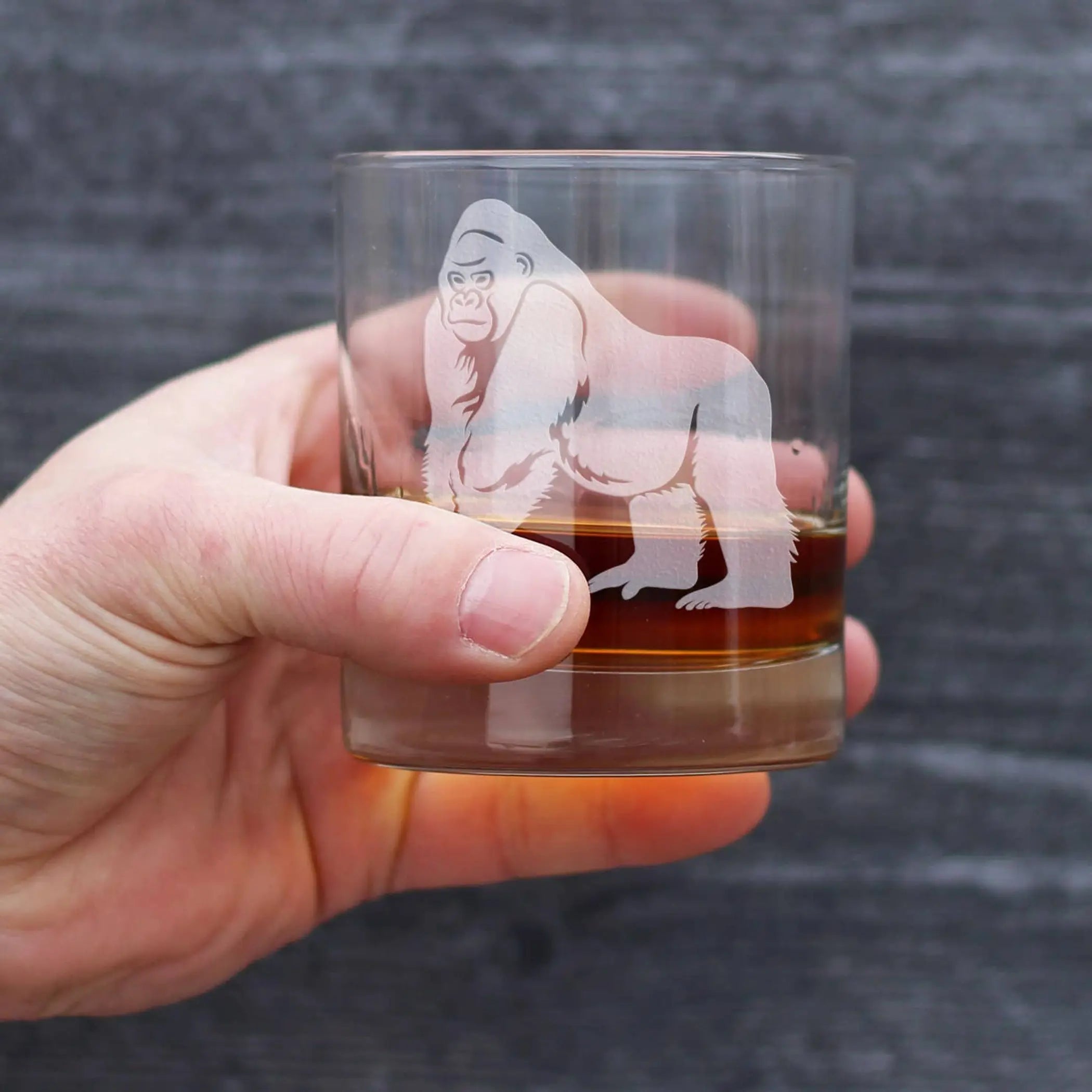 Gorilla Whiskey Rocks Glass - Exotic Animal Gifts and Decor Bevvee