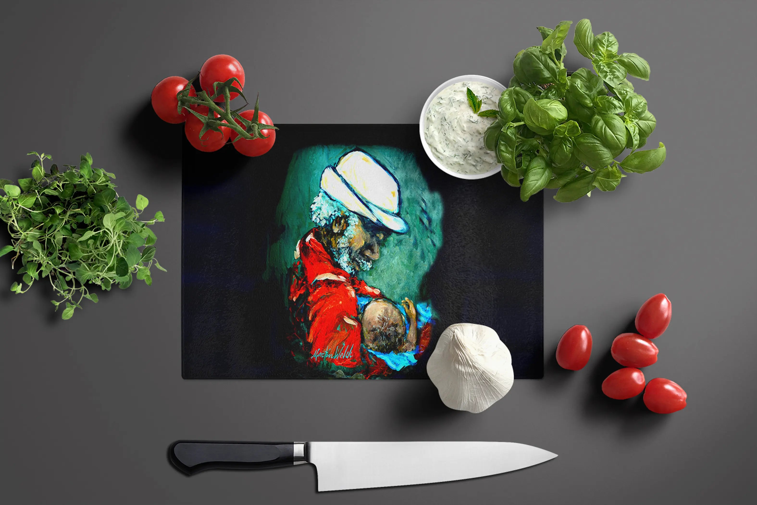 Grand Pappy and Baby Glass Cutting Board Caroline's Treasures
