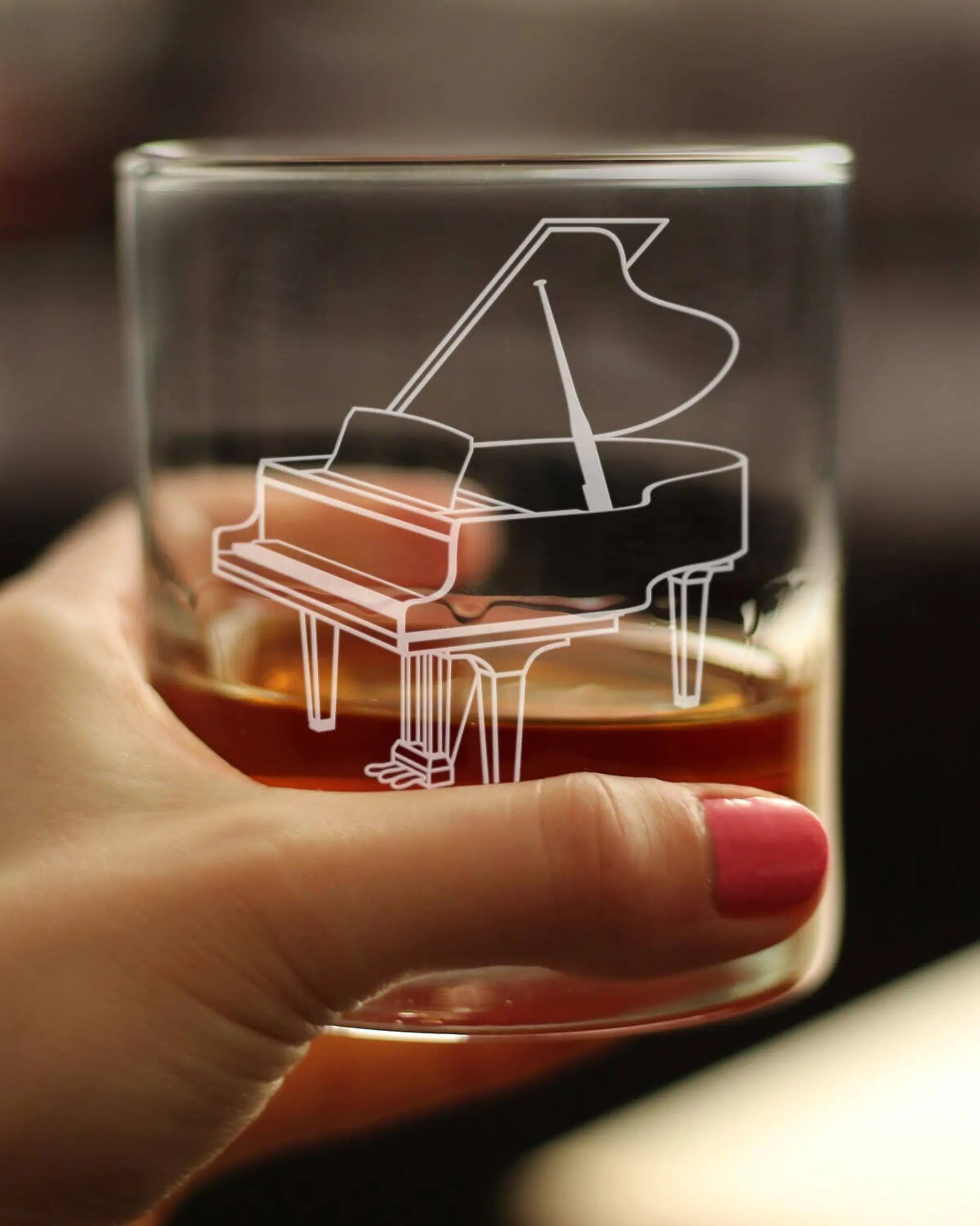 Grand Piano Whiskey Rocks Glass - Pianist Musician Gifts Bevvee