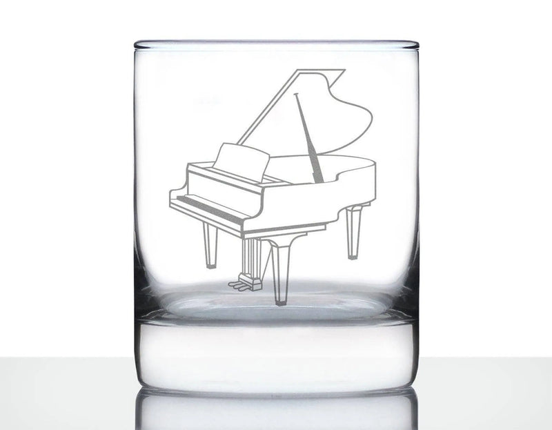 Grand Piano Whiskey Rocks Glass - Pianist Musician Gifts Bevvee