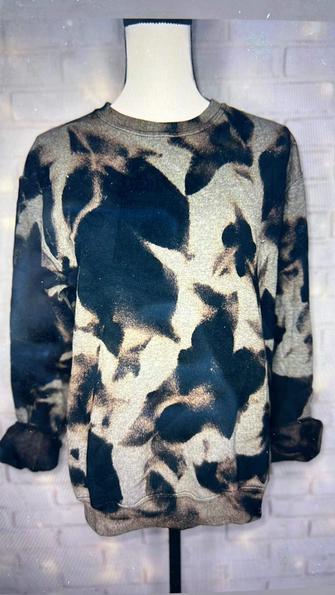 Gravel Bleached Black Crewneck Blank Sweatshirt The Blended Owl
