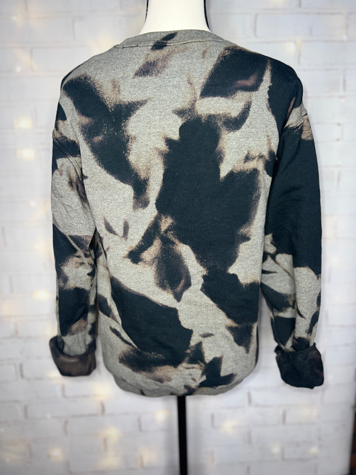 Gravel Bleached Black Crewneck Blank Sweatshirt The Blended Owl