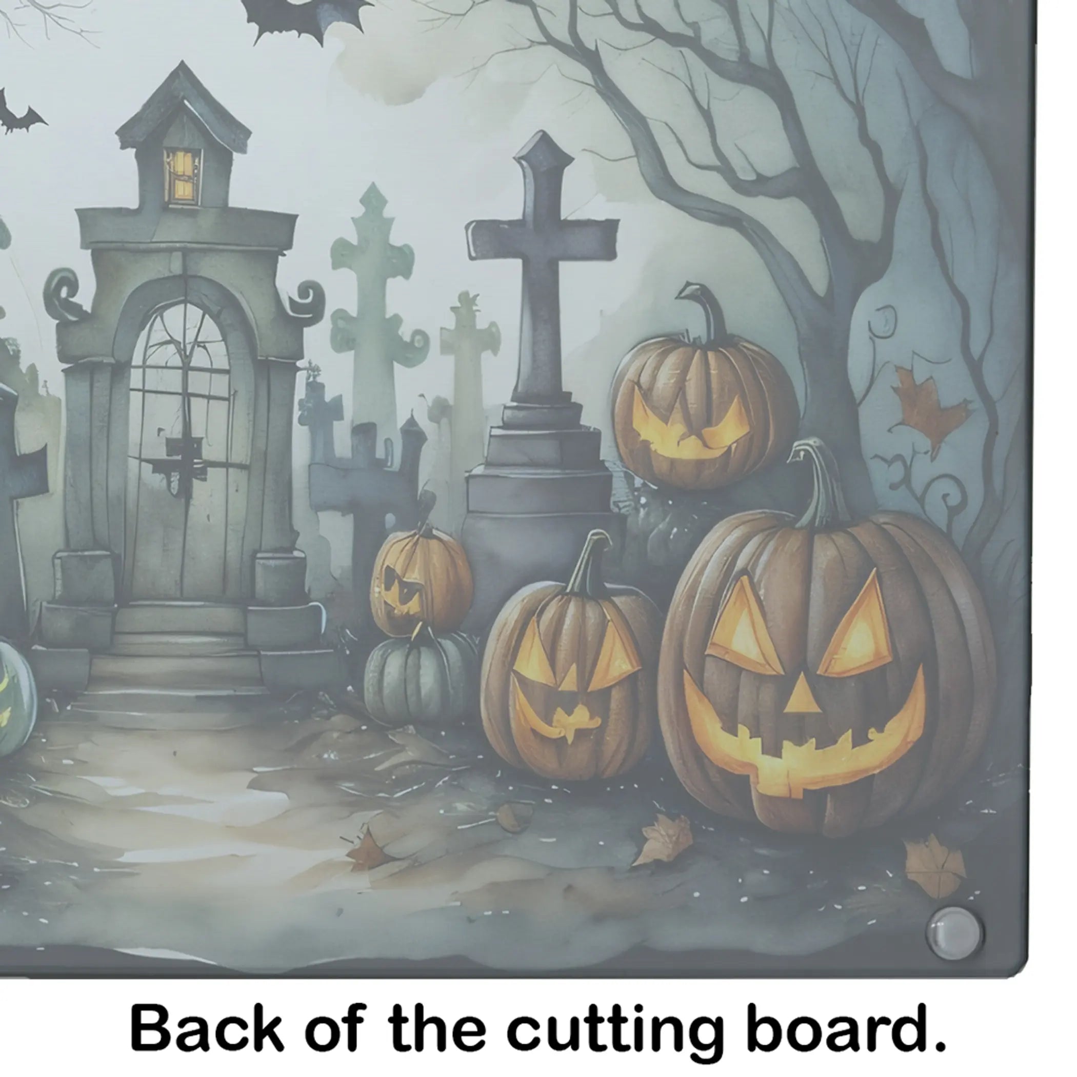 Graveyard Spooky Halloween Glass Cutting Board Caroline's Treasures