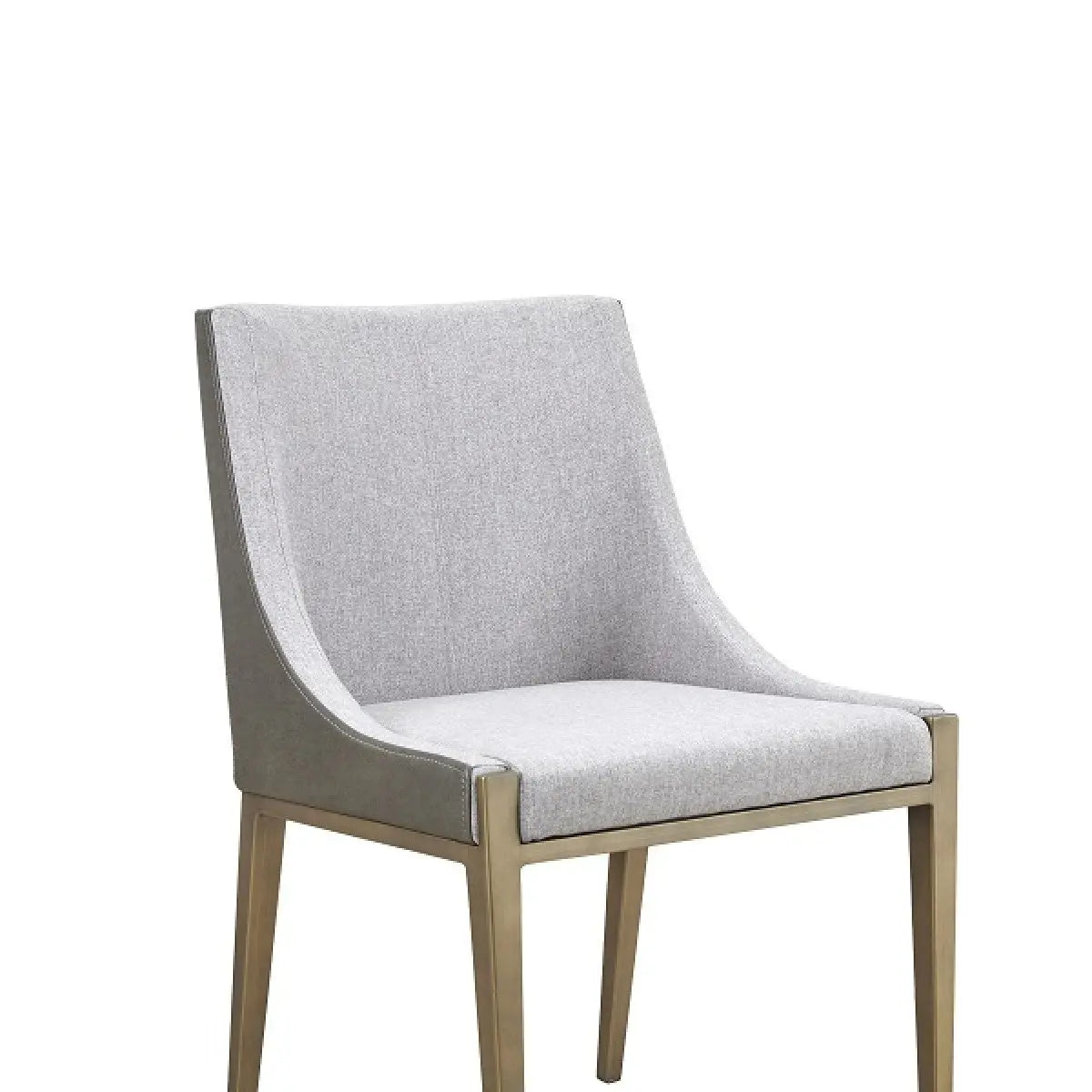 Gray And Brass Upholstered Fabric Dining Side Chair Homeroots Kitchen & Dining
