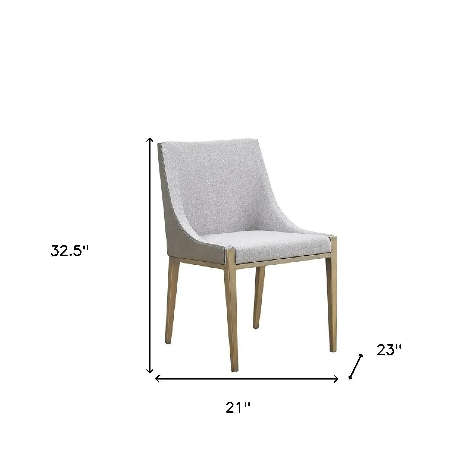 Gray And Brass Upholstered Fabric Dining Side Chair Homeroots Kitchen & Dining