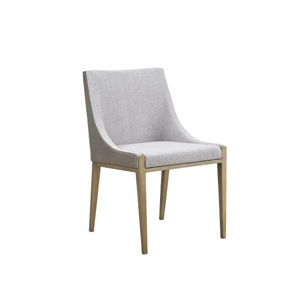 Gray And Brass Upholstered Fabric Dining Side Chair Homeroots Kitchen & Dining