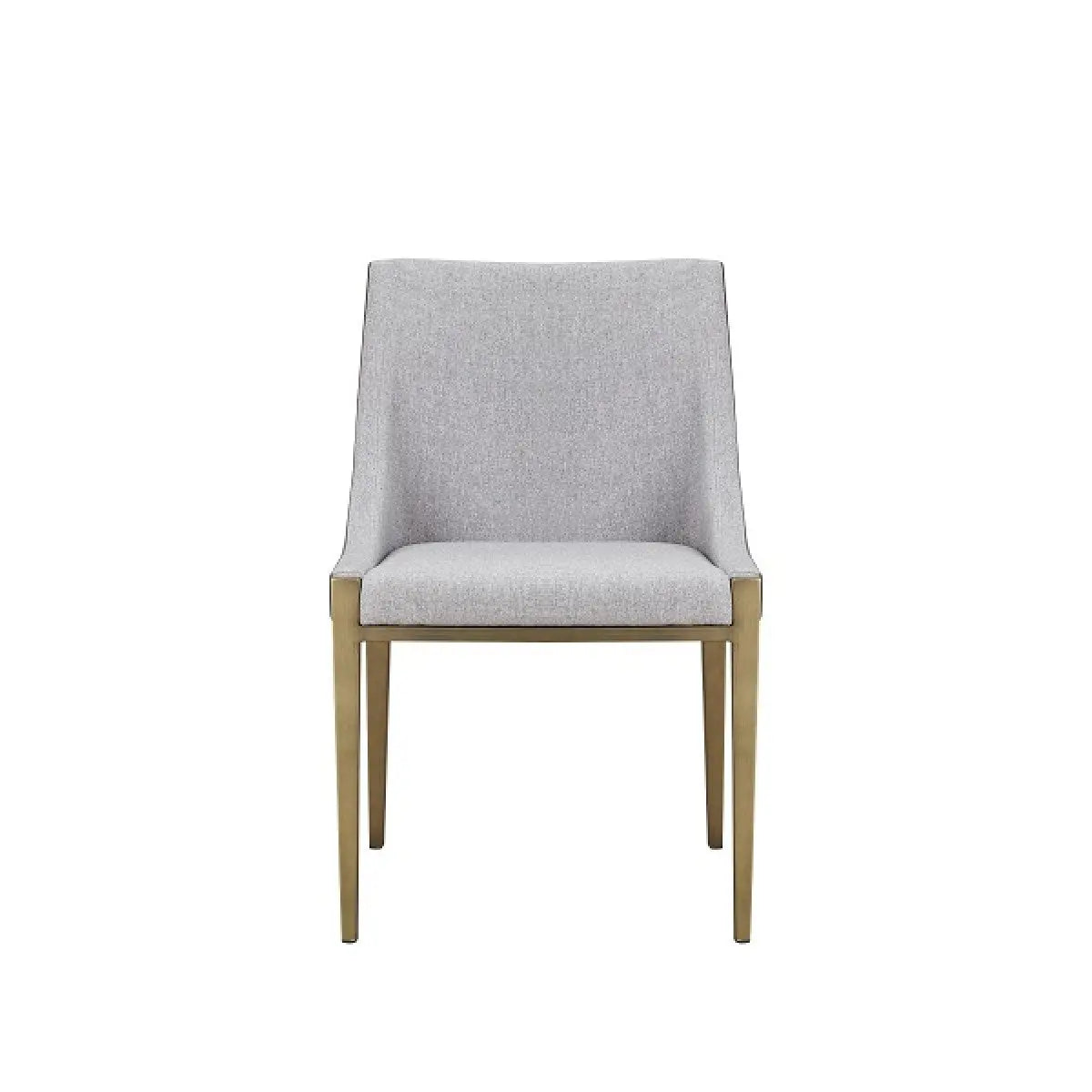 Gray And Brass Upholstered Fabric Dining Side Chair Homeroots Kitchen & Dining