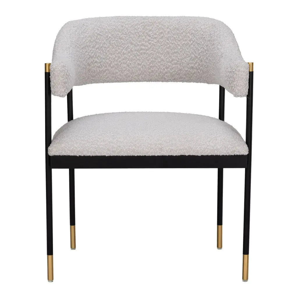 Gray Black and Gold Upholstered Faux Fur Open Back Dining Arm Chair Homeroots