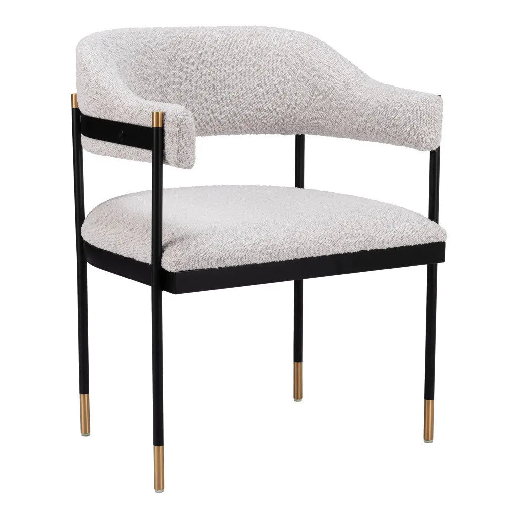 Gray Black and Gold Upholstered Faux Fur Open Back Dining Arm Chair Homeroots