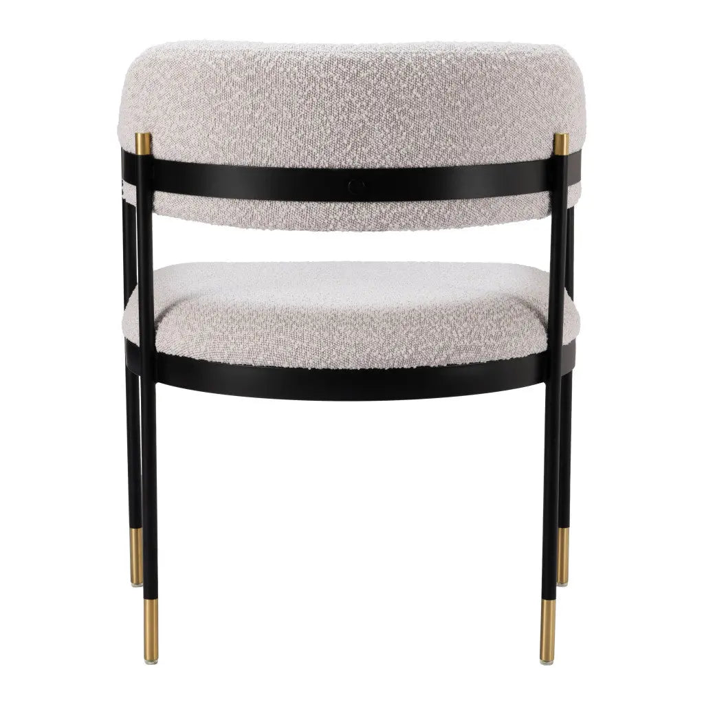 Gray Black and Gold Upholstered Faux Fur Open Back Dining Arm Chair Homeroots