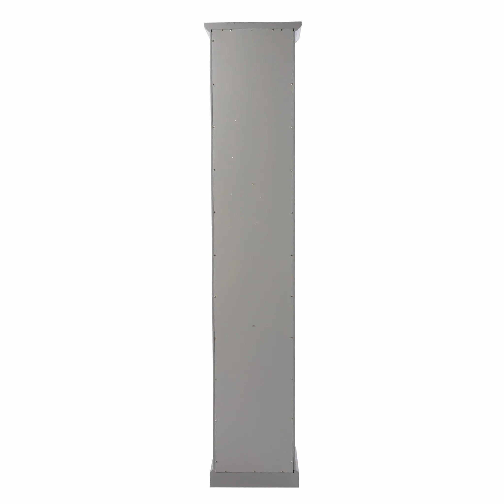 Gray Cornice Molding Curio with Glass Door Homeroots Kitchen & Dining