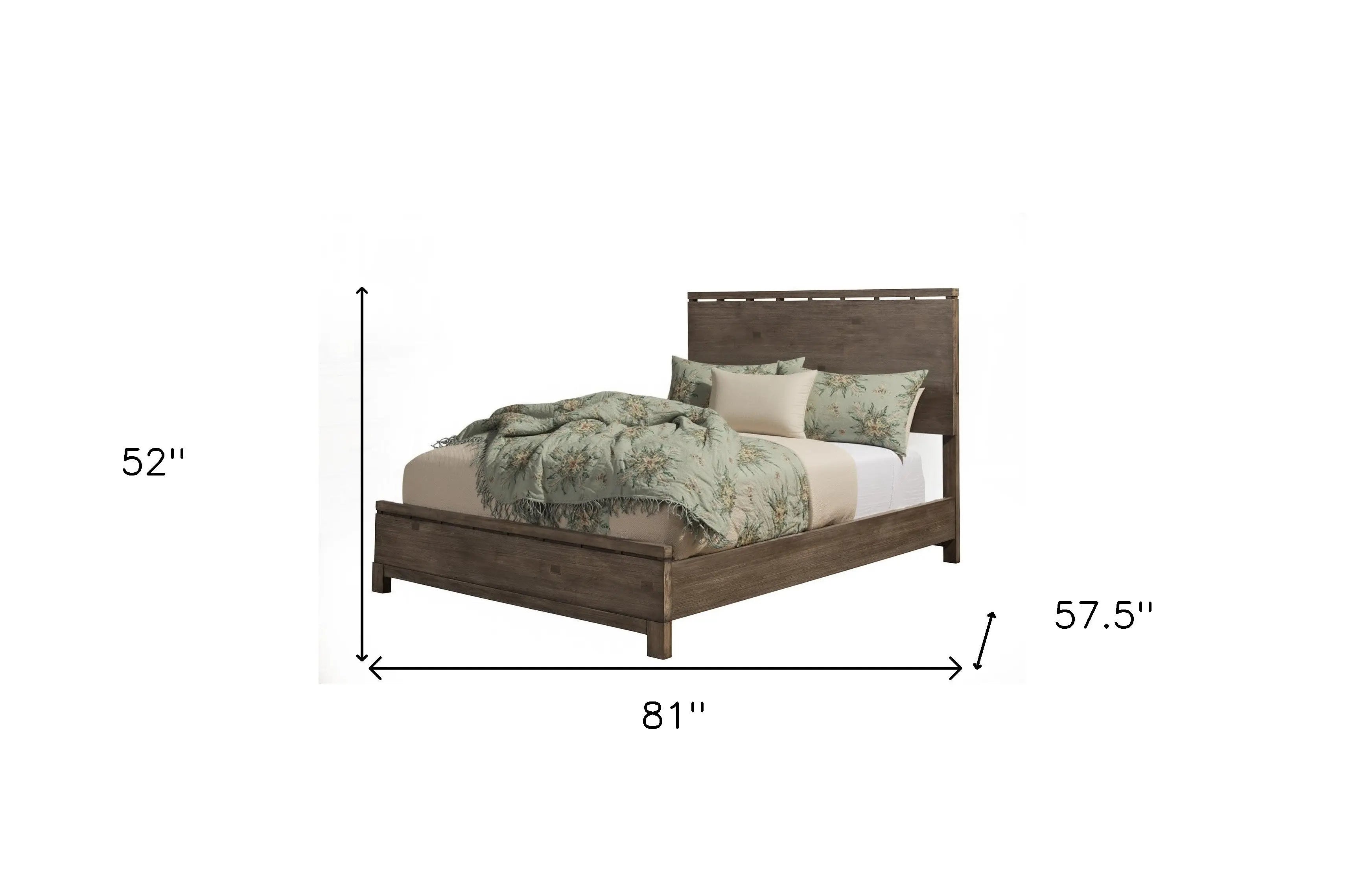 Gray Distressed Solid Wood Full Bed Frame Homeroots Bed & Bath