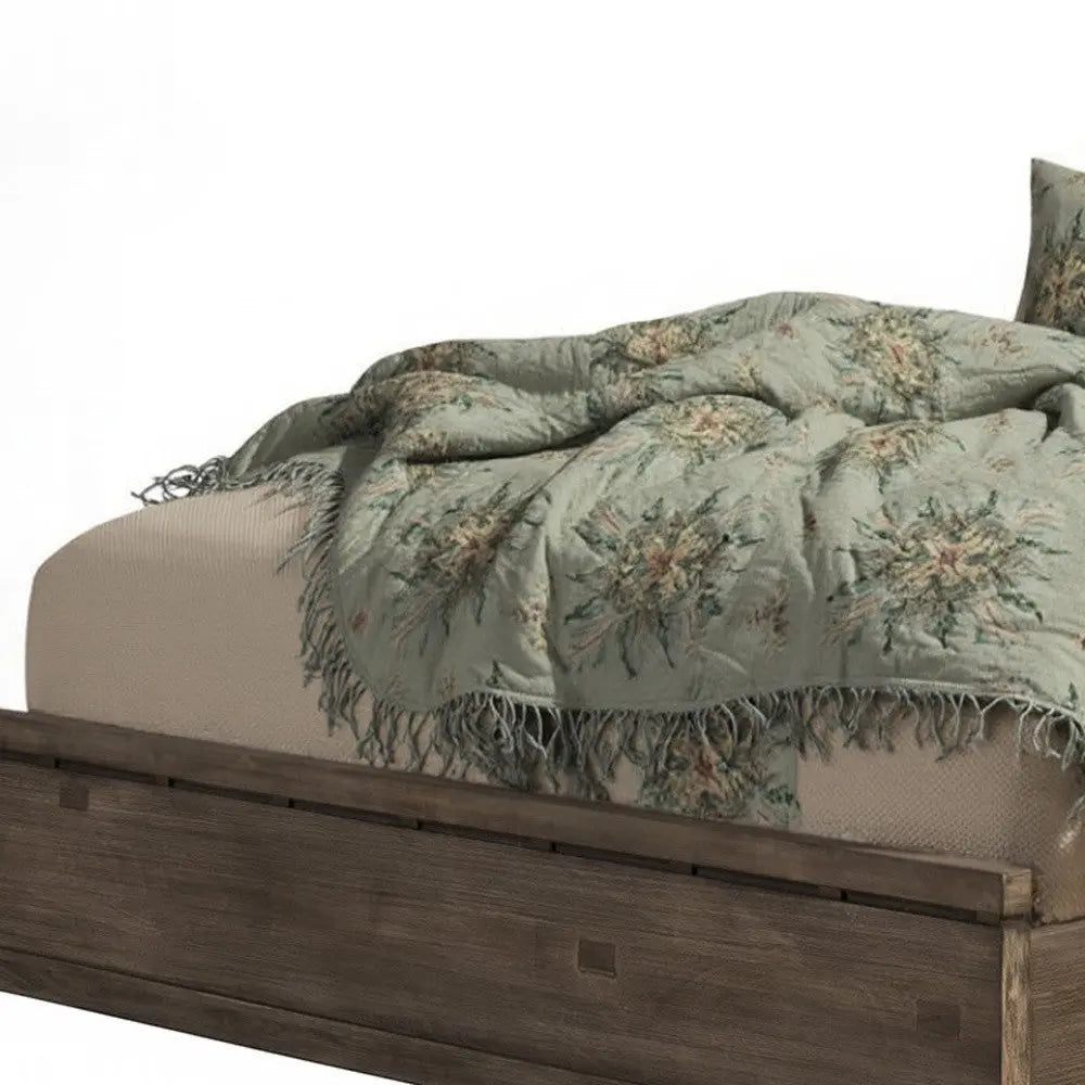 Gray Distressed Solid Wood Full Bed Frame Homeroots Bed & Bath