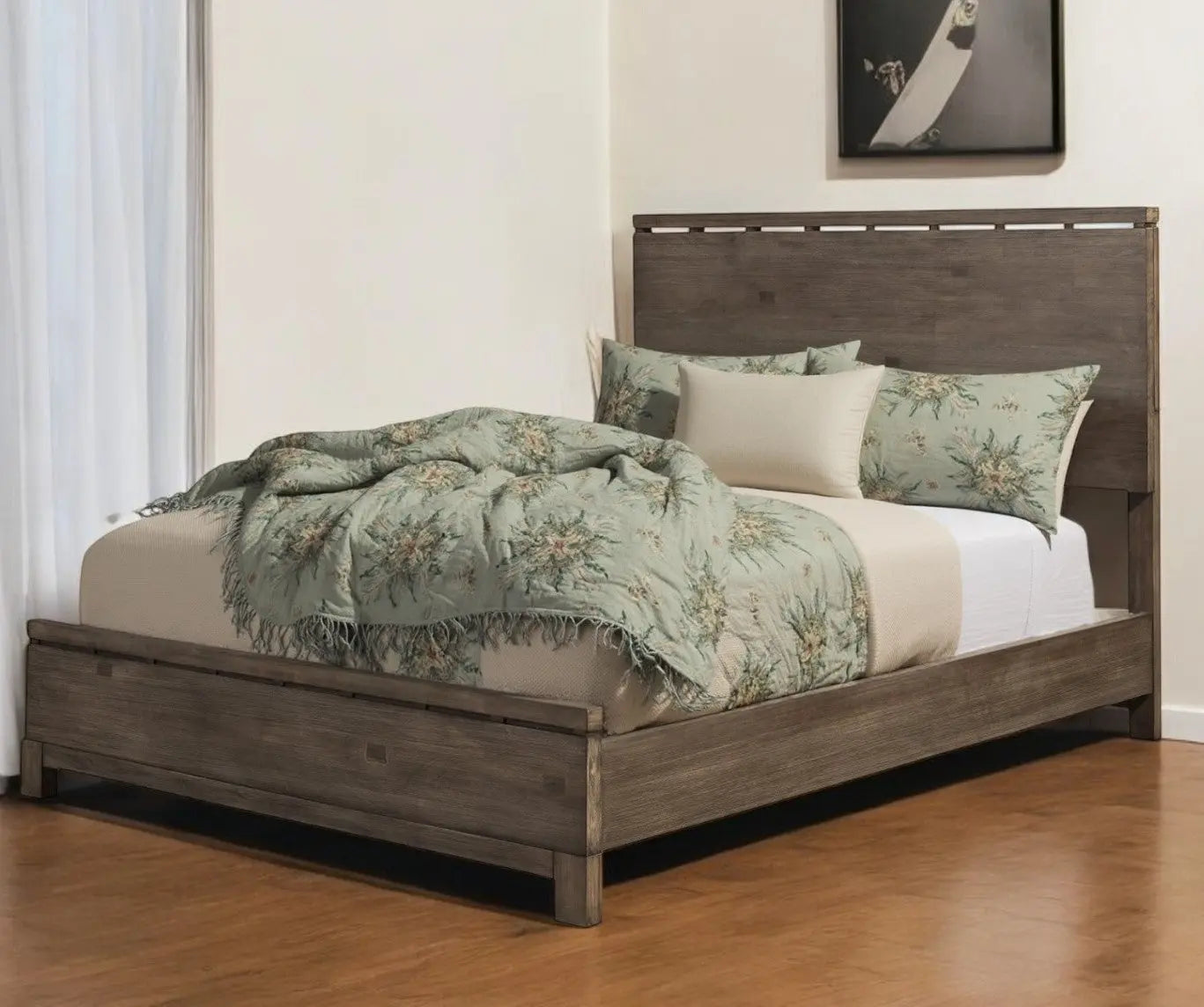 Gray Distressed Solid Wood Full Bed Frame Homeroots Bed & Bath