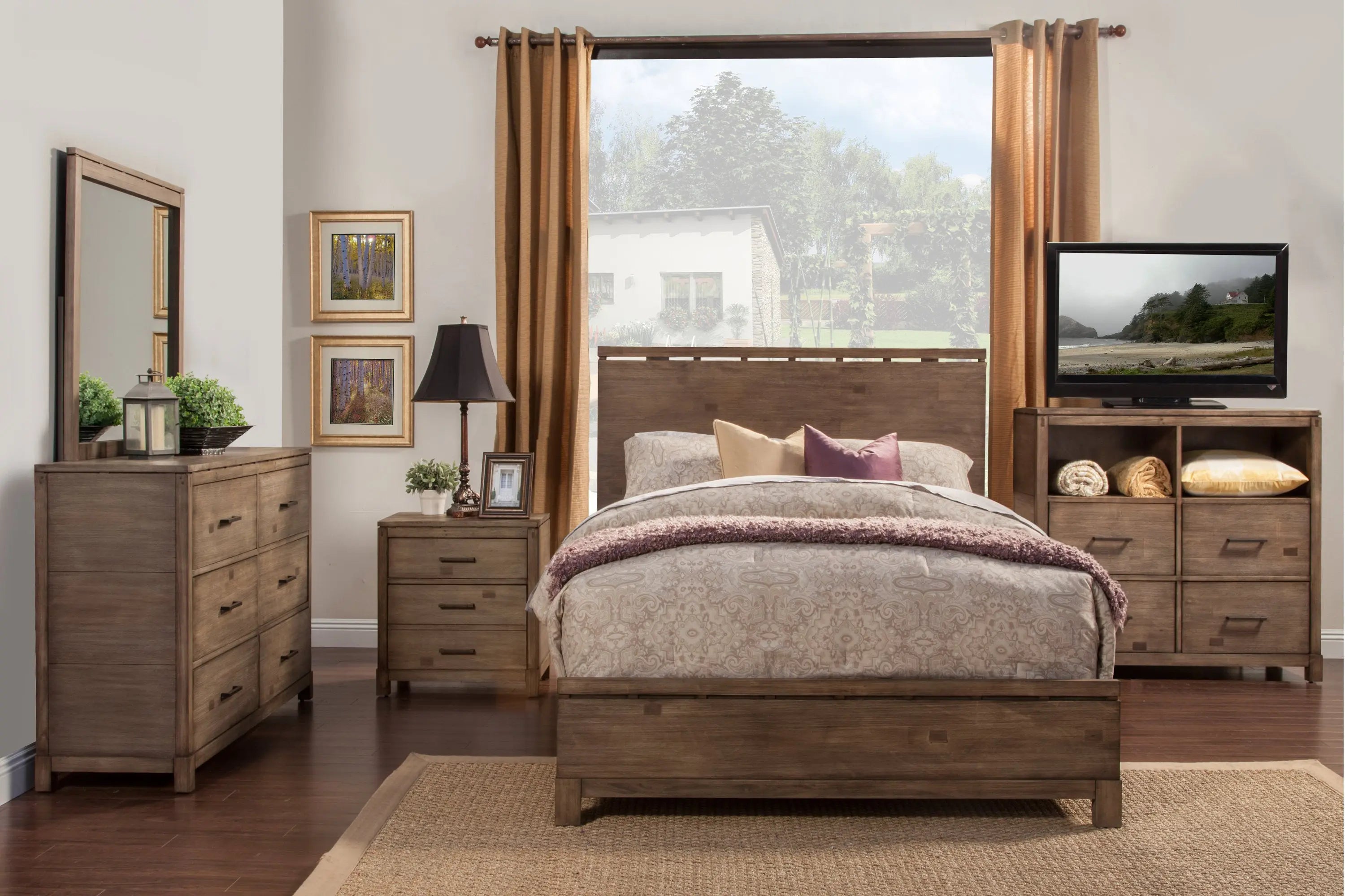 Gray Distressed Solid Wood Queen Bed Frame Homeroots Bed & Bath