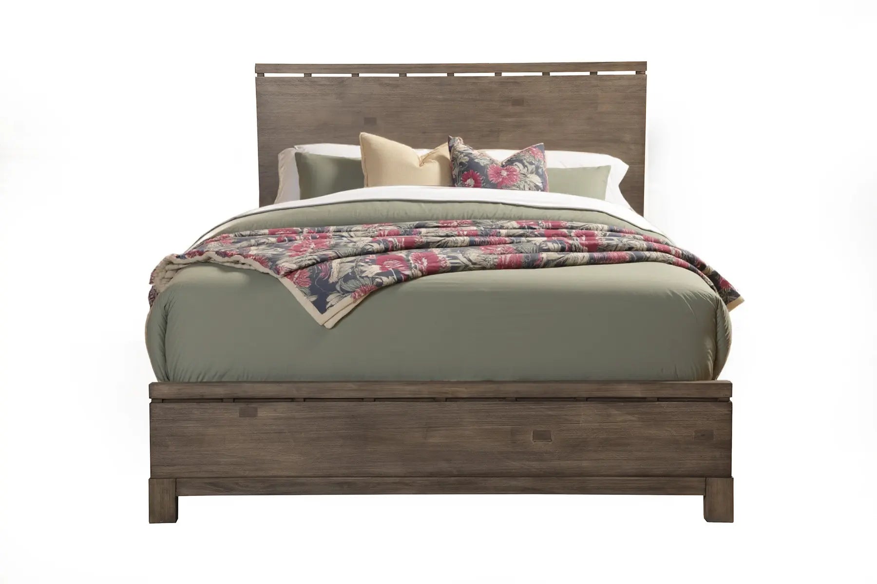 Gray Distressed Solid Wood Queen Bed Frame Homeroots Bed & Bath