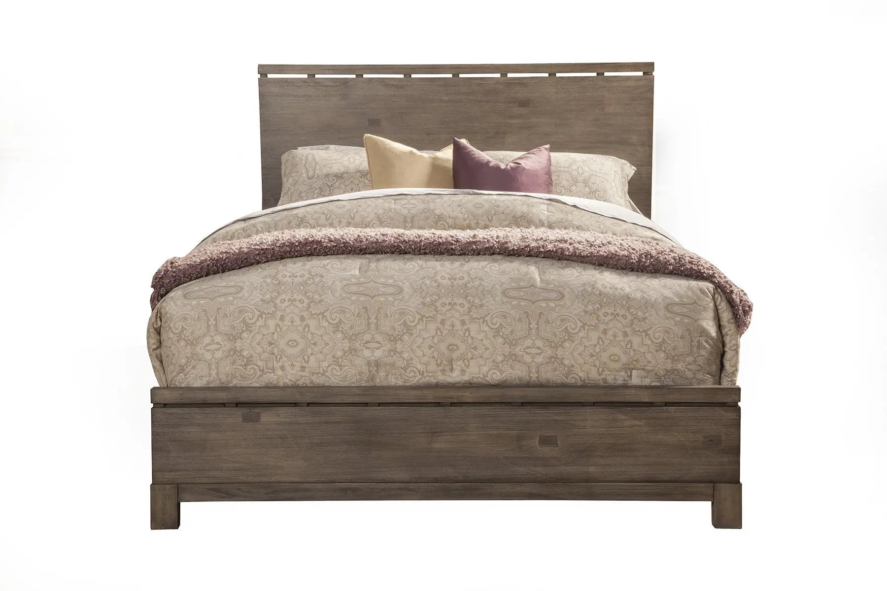 Gray Distressed Wood King Bed Frame Homeroots Bed & Bath