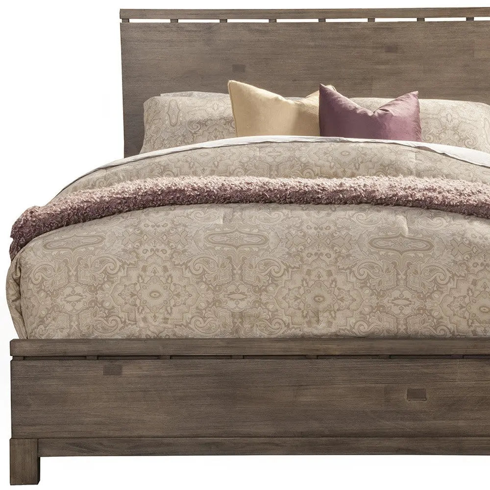 Gray Distressed Wood King Bed Frame Homeroots Bed & Bath