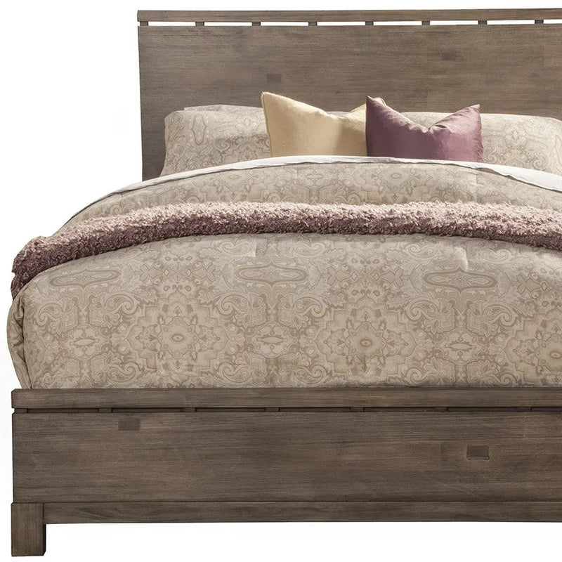 Gray Distressed Wood King Bed Frame Homeroots Bed & Bath
