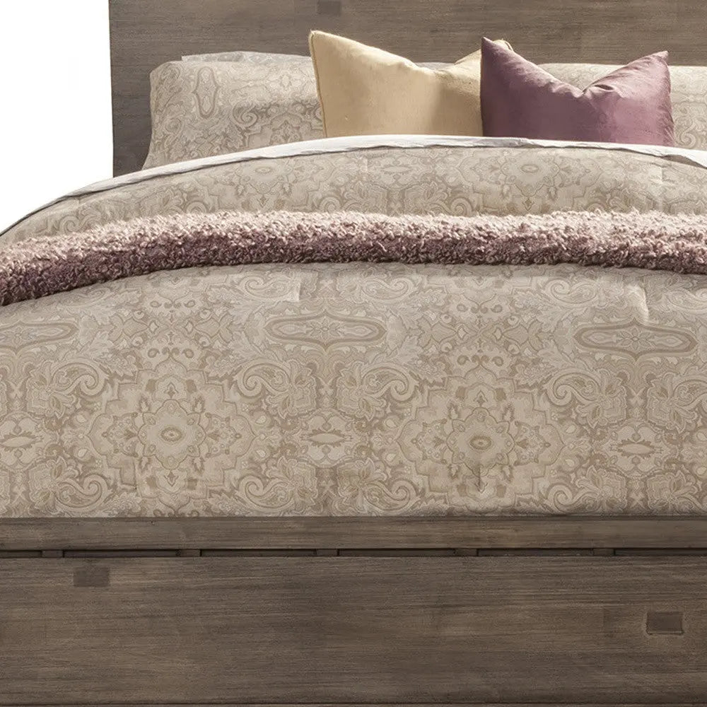 Gray Distressed Wood King Bed Frame Homeroots Bed & Bath