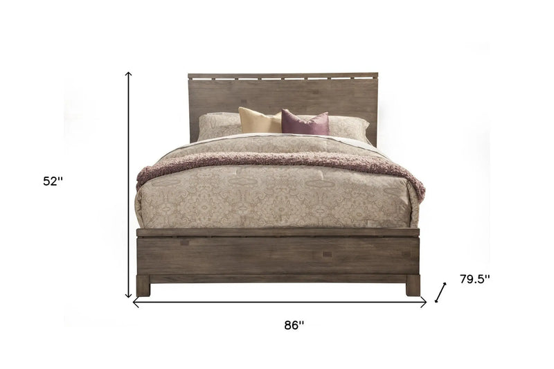 Gray Distressed Wood King Bed Frame Homeroots Bed & Bath