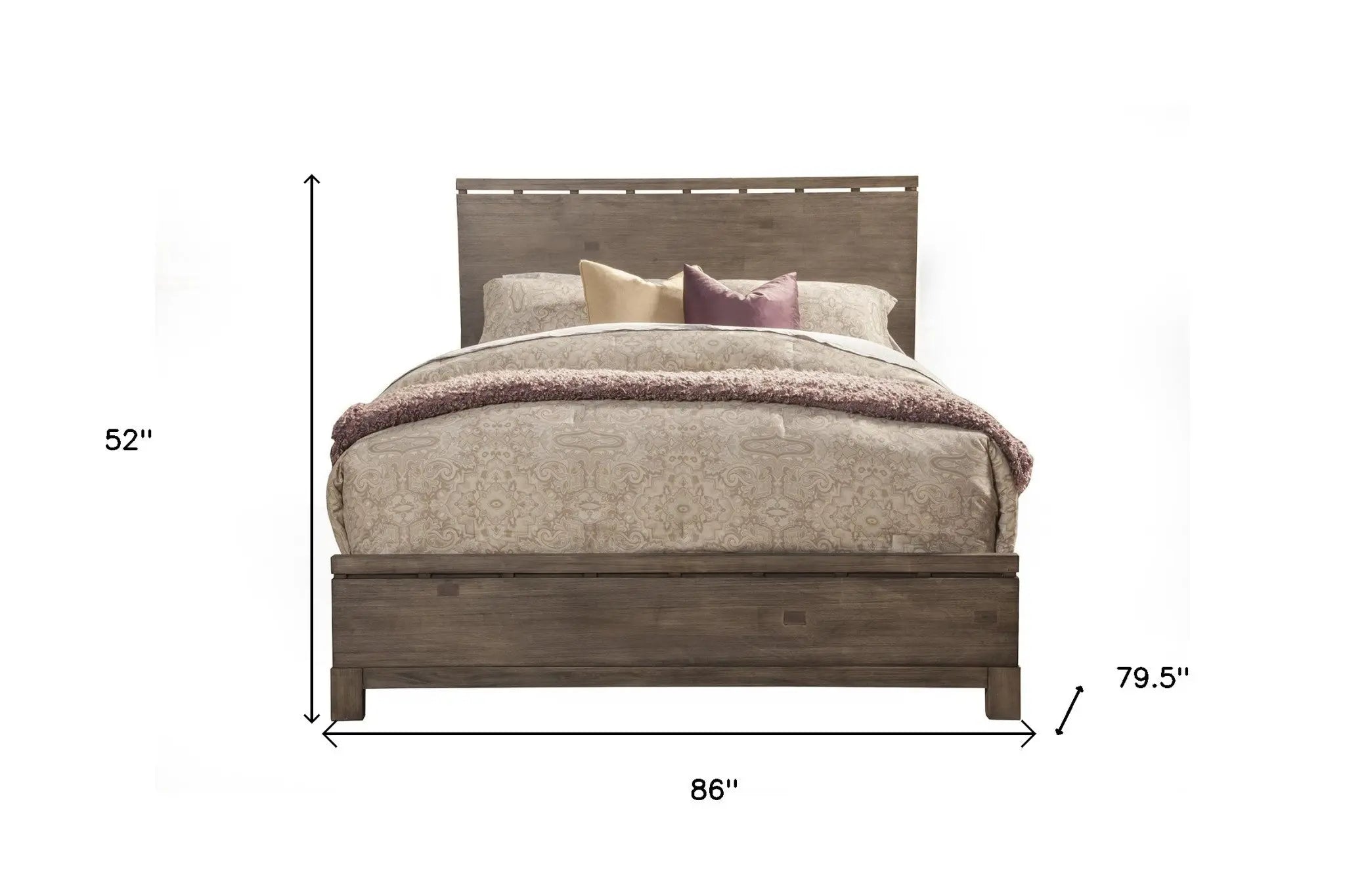 Gray Distressed Wood King Bed Frame Homeroots Bed & Bath