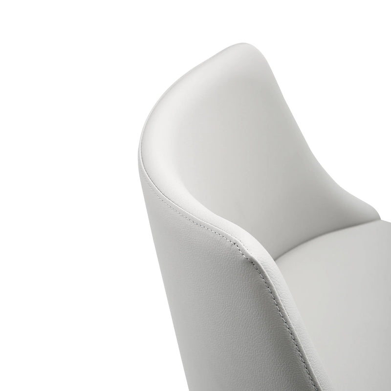 Gray Faux Leather and Steel Low Back Adjustable Height Swivel Bar Chair - GreatEagleInc