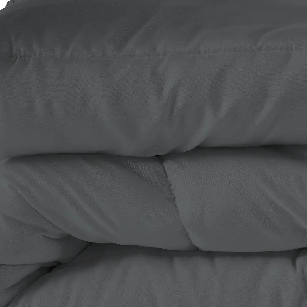Gray King Microfiber Washable Microfiber Down Alternative Comforter Homeroots Bed & Bath