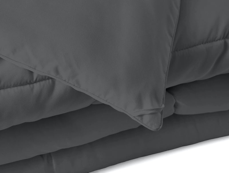 Gray King Microfiber Washable Microfiber Down Alternative Comforter Homeroots Bed & Bath