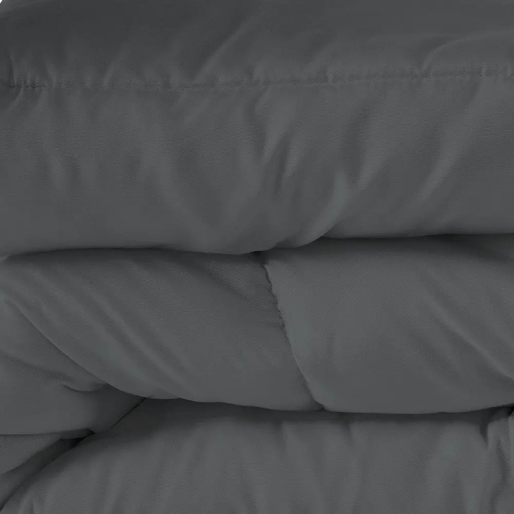 Gray King Microfiber Washable Microfiber Down Alternative Comforter Homeroots Bed & Bath